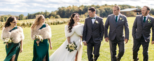 Wedding party at Glenora Wine Cellars